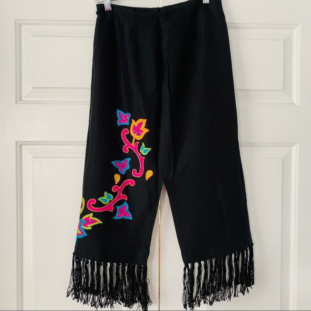 Festive Colorful Vintage Silk Skirt Size 4